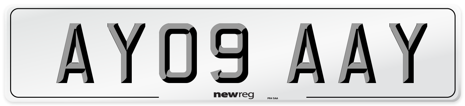 AY09 AAY Number Plate from New Reg